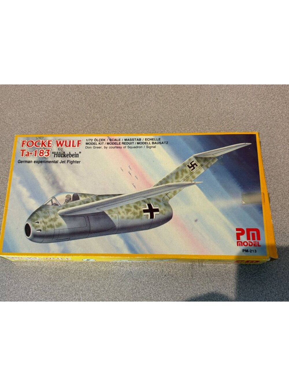 Vintage PM Model 1/72 Focke Wulf Ta-183 Huckebein German Jet Fighter Kit PM-213